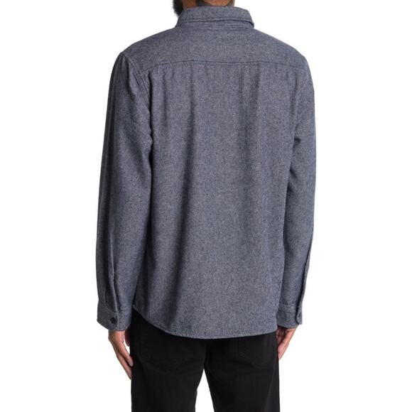 SLATE & STONE Heavy Flannel Shirt Jacket Shacket Twill Dark Blue Medium NWOT - Picture 2 of 15